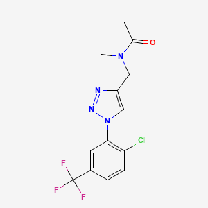 molecular formula C13H12ClF3N4O B7447243 N-[[1-[2-chloro-5-(trifluoromethyl)phenyl]triazol-4-yl]methyl]-N-methylacetamide 