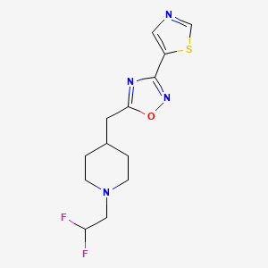 5-[[1-(2,2-Difluoroethyl)piperidin-4-yl]methyl]-3-(1,3-thiazol-5-yl)-1,2,4-oxadiazole