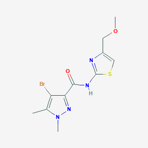 molecular formula C11H13BrN4O2S B7447292 4-bromo-N-[4-(methoxymethyl)-1,3-thiazol-2-yl]-1,5-dimethylpyrazole-3-carboxamide 