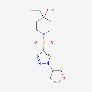 4-Ethyl-1-[1-(oxolan-3-yl)pyrazol-4-yl]sulfonylpiperidin-4-ol