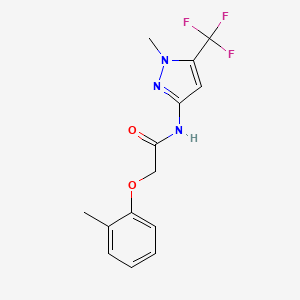 2-(2-methylphenoxy)-N-[1-methyl-5-(trifluoromethyl)pyrazol-3-yl]acetamide