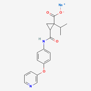 Sodium;1-propan-2-yl-2-[(4-pyridin-3-yloxyphenyl)carbamoyl]cyclopropane-1-carboxylate