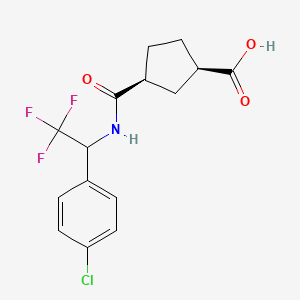 (1R,3S)-3-[[1-(4-chlorophenyl)-2,2,2-trifluoroethyl]carbamoyl]cyclopentane-1-carboxylic acid