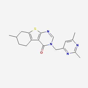 3-[(2,6-Dimethylpyrimidin-4-yl)methyl]-7-methyl-5,6,7,8-tetrahydro-[1]benzothiolo[2,3-d]pyrimidin-4-one