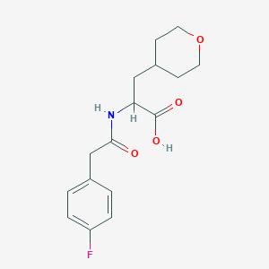 molecular formula C16H20FNO4 B7447367 2-[[2-(4-Fluorophenyl)acetyl]amino]-3-(oxan-4-yl)propanoic acid 