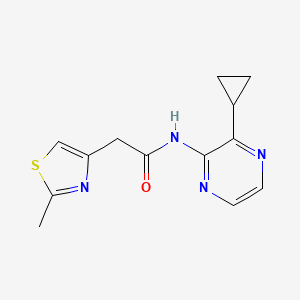 molecular formula C13H14N4OS B7447375 N-(3-cyclopropylpyrazin-2-yl)-2-(2-methyl-1,3-thiazol-4-yl)acetamide 