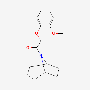 molecular formula C16H21NO3 B7447382 1-(8-Azabicyclo[3.2.1]octan-8-yl)-2-(2-methoxyphenoxy)ethanone 