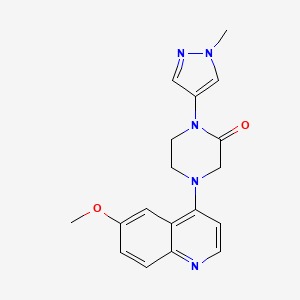 4-(6-Methoxyquinolin-4-yl)-1-(1-methylpyrazol-4-yl)piperazin-2-one