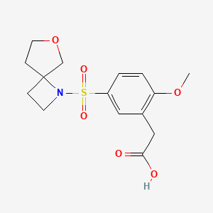 2-[2-Methoxy-5-(7-oxa-1-azaspiro[3.4]octan-1-ylsulfonyl)phenyl]acetic acid