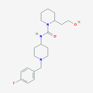 N-[1-[(4-fluorophenyl)methyl]piperidin-4-yl]-2-(2-hydroxyethyl)piperidine-1-carboxamide