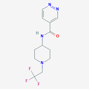 molecular formula C12H15F3N4O B7447444 N-[1-(2,2,2-trifluoroethyl)piperidin-4-yl]pyridazine-4-carboxamide 