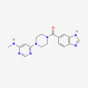 molecular formula C17H19N7O B7447479 3H-benzimidazol-5-yl-[4-[6-(methylamino)pyrimidin-4-yl]piperazin-1-yl]methanone 