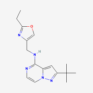 2-tert-butyl-N-[(2-ethyl-1,3-oxazol-4-yl)methyl]pyrazolo[1,5-a]pyrazin-4-amine