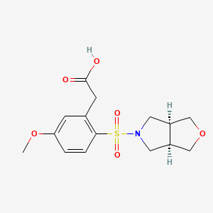 2-[2-[[(3aR,6aS)-1,3,3a,4,6,6a-hexahydrofuro[3,4-c]pyrrol-5-yl]sulfonyl]-5-methoxyphenyl]acetic acid