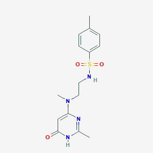 molecular formula C15H20N4O3S B7447540 4-methyl-N-[2-[methyl-(2-methyl-6-oxo-1H-pyrimidin-4-yl)amino]ethyl]benzenesulfonamide 