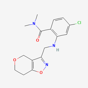 molecular formula C16H18ClN3O3 B7447545 4-chloro-2-(6,7-dihydro-4H-pyrano[3,4-d][1,2]oxazol-3-ylmethylamino)-N,N-dimethylbenzamide 