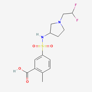 5-[[1-(2,2-Difluoroethyl)pyrrolidin-3-yl]sulfamoyl]-2-methylbenzoic acid