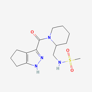 molecular formula C14H22N4O3S B7447576 N-[[1-(1,4,5,6-tetrahydrocyclopenta[c]pyrazole-3-carbonyl)piperidin-2-yl]methyl]methanesulfonamide 