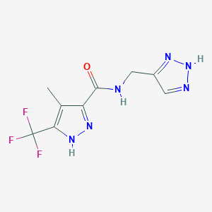 4-methyl-N-(2H-triazol-4-ylmethyl)-5-(trifluoromethyl)-1H-pyrazole-3-carboxamide