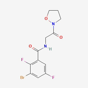 3-bromo-2,5-difluoro-N-[2-(1,2-oxazolidin-2-yl)-2-oxoethyl]benzamide