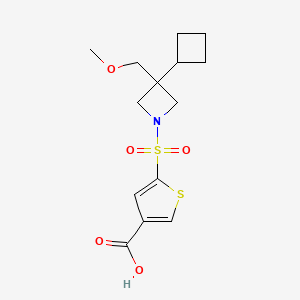 5-[3-Cyclobutyl-3-(methoxymethyl)azetidin-1-yl]sulfonylthiophene-3-carboxylic acid