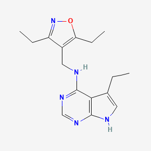 N-[(3,5-diethyl-1,2-oxazol-4-yl)methyl]-5-ethyl-7H-pyrrolo[2,3-d]pyrimidin-4-amine