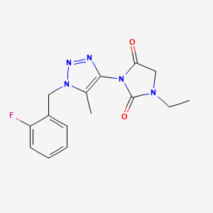 1-Ethyl-3-[1-[(2-fluorophenyl)methyl]-5-methyltriazol-4-yl]imidazolidine-2,4-dione