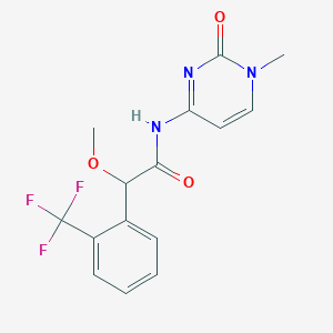 molecular formula C15H14F3N3O3 B7447703 2-methoxy-N-(1-methyl-2-oxopyrimidin-4-yl)-2-[2-(trifluoromethyl)phenyl]acetamide 