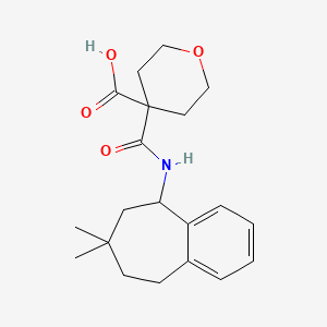 4-[(7,7-Dimethyl-5,6,8,9-tetrahydrobenzo[7]annulen-5-yl)carbamoyl]oxane-4-carboxylic acid