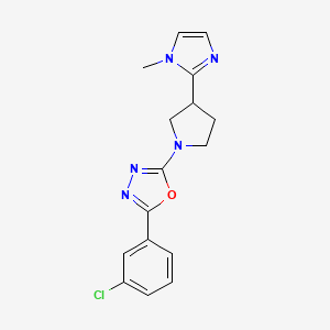 2-(3-Chlorophenyl)-5-[3-(1-methylimidazol-2-yl)pyrrolidin-1-yl]-1,3,4-oxadiazole