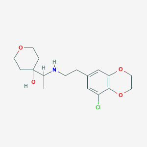 molecular formula C17H24ClNO4 B7447762 4-[1-[2-(5-Chloro-2,3-dihydro-1,4-benzodioxin-7-yl)ethylamino]ethyl]oxan-4-ol 