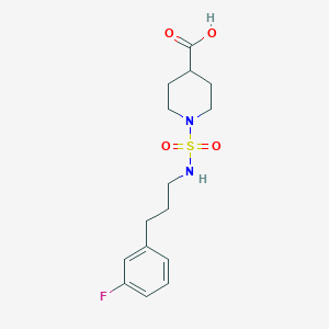 molecular formula C15H21FN2O4S B7447776 1-[3-(3-Fluorophenyl)propylsulfamoyl]piperidine-4-carboxylic acid 