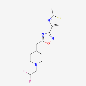 5-[[1-(2,2-Difluoroethyl)piperidin-4-yl]methyl]-3-(2-methyl-1,3-thiazol-4-yl)-1,2,4-oxadiazole