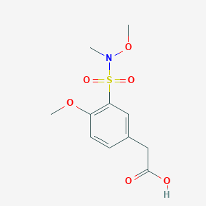 molecular formula C11H15NO6S B7447847 2-[4-Methoxy-3-[methoxy(methyl)sulfamoyl]phenyl]acetic acid 