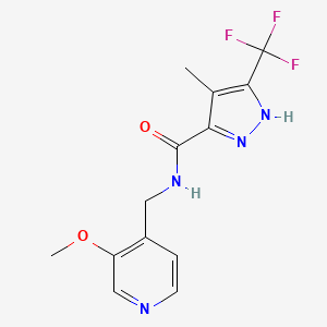 molecular formula C13H13F3N4O2 B7447865 N-[(3-methoxypyridin-4-yl)methyl]-4-methyl-5-(trifluoromethyl)-1H-pyrazole-3-carboxamide 