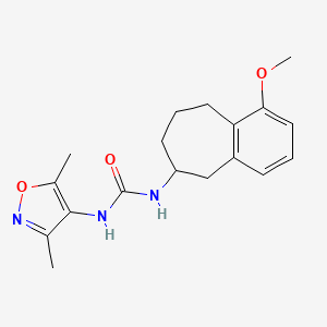 molecular formula C18H23N3O3 B7447873 1-(3,5-dimethyl-1,2-oxazol-4-yl)-3-(1-methoxy-6,7,8,9-tetrahydro-5H-benzo[7]annulen-6-yl)urea 