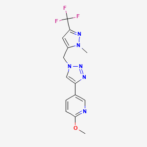 2-Methoxy-5-[1-[[2-methyl-5-(trifluoromethyl)pyrazol-3-yl]methyl]triazol-4-yl]pyridine