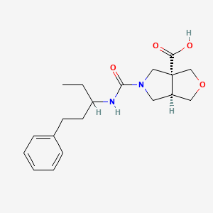 (3aR,6aR)-5-(1-phenylpentan-3-ylcarbamoyl)-3,4,6,6a-tetrahydro-1H-furo[3,4-c]pyrrole-3a-carboxylic acid