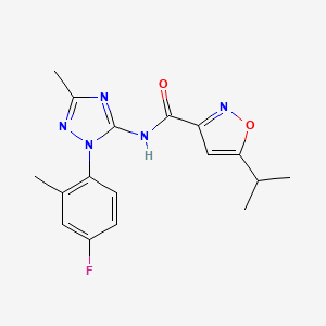 molecular formula C17H18FN5O2 B7447915 N-[2-(4-fluoro-2-methylphenyl)-5-methyl-1,2,4-triazol-3-yl]-5-propan-2-yl-1,2-oxazole-3-carboxamide 