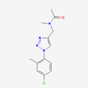 molecular formula C13H15ClN4O B7447940 N-[[1-(4-chloro-2-methylphenyl)triazol-4-yl]methyl]-N-methylacetamide 