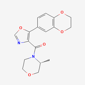 molecular formula C17H18N2O5 B7447959 [5-(2,3-dihydro-1,4-benzodioxin-6-yl)-1,3-oxazol-4-yl]-[(3R)-3-methylmorpholin-4-yl]methanone 