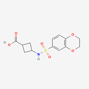 molecular formula C13H15NO6S B7447967 3-(2,3-Dihydro-1,4-benzodioxin-6-ylsulfonylamino)cyclobutane-1-carboxylic acid 