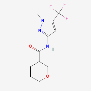 N-[1-methyl-5-(trifluoromethyl)pyrazol-3-yl]oxane-3-carboxamide