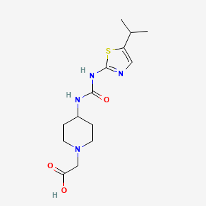 2-[4-[(5-Propan-2-yl-1,3-thiazol-2-yl)carbamoylamino]piperidin-1-yl]acetic acid