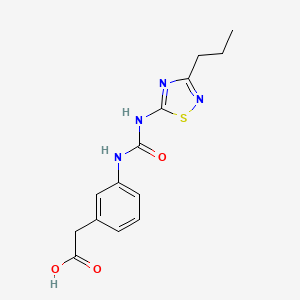 2-[3-[(3-Propyl-1,2,4-thiadiazol-5-yl)carbamoylamino]phenyl]acetic acid