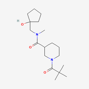 1-(2,2-dimethylpropanoyl)-N-[(1-hydroxycyclopentyl)methyl]-N-methylpiperidine-3-carboxamide