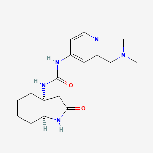 1-[(3aR,7aS)-2-oxo-3,4,5,6,7,7a-hexahydro-1H-indol-3a-yl]-3-[2-[(dimethylamino)methyl]pyridin-4-yl]urea