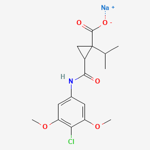 Sodium;2-[(4-chloro-3,5-dimethoxyphenyl)carbamoyl]-1-propan-2-ylcyclopropane-1-carboxylate