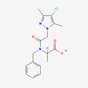 2-[Benzyl-[2-(4-chloro-3,5-dimethylpyrazol-1-yl)acetyl]amino]propanoic acid