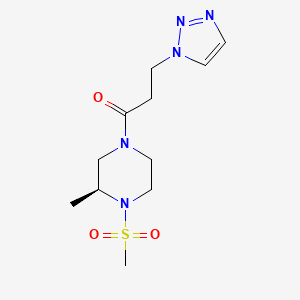 molecular formula C11H19N5O3S B7448115 1-[(3S)-3-methyl-4-methylsulfonylpiperazin-1-yl]-3-(triazol-1-yl)propan-1-one 